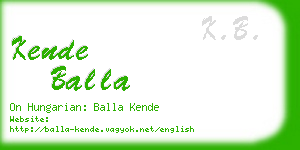 kende balla business card